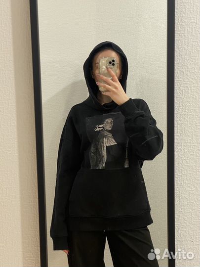 Худи черное оверсайз