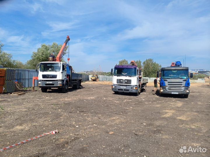 Аренда и услуги манипулятора, стрела 7 т, 18.5 м, борт 7 т, 6.2 м