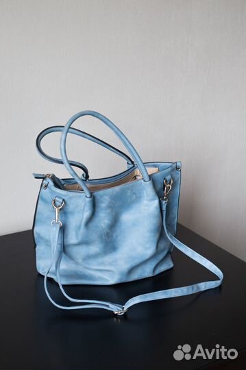 Сумка женская Angelo Vani голубая шоппер