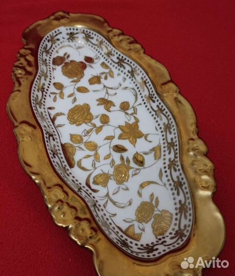 Тарелка блюдо десерт овальное р-р18на14см фарфор