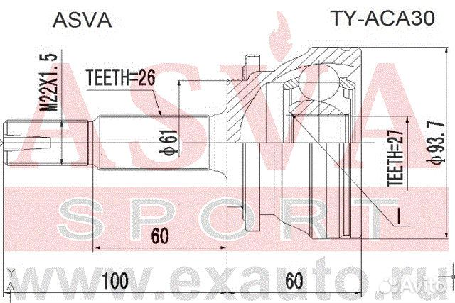 Шрус наружный 27x61x26 tyaca30