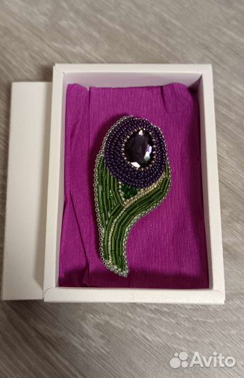 Брошь. Тюльпан. Ручная работа