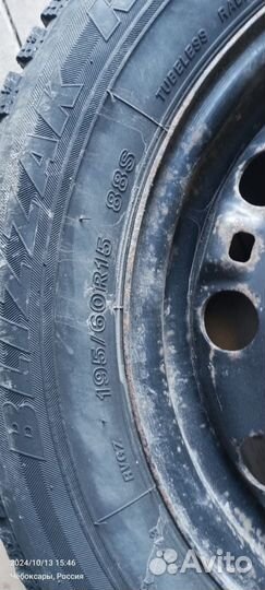 Bridgestone blizzak 195/60 r15 c дисками vag