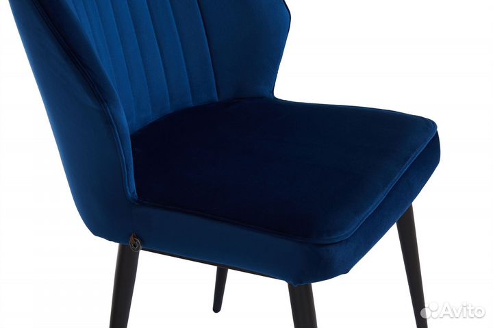 Стул michael черный/велюр dark blue LUX mr20