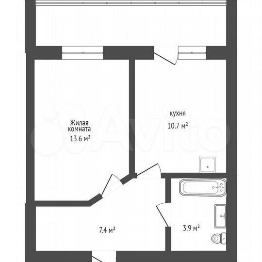 1-к. квартира, 39,4 м², 2/10 эт.