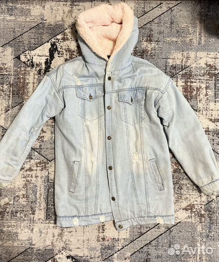 Джинсовая куртка с мехом