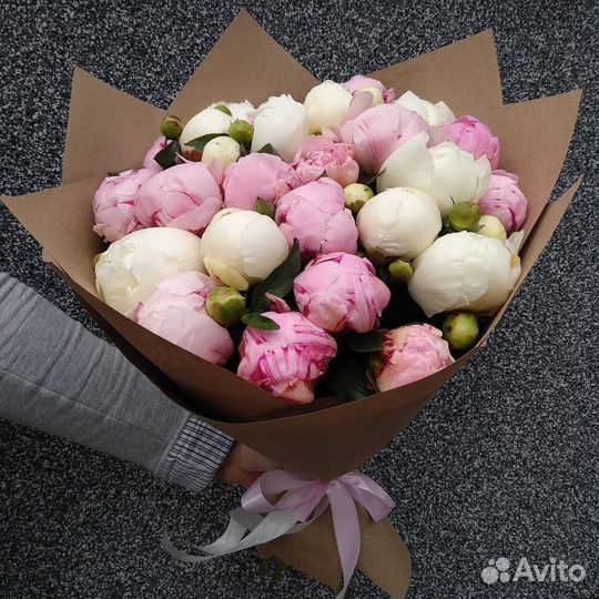 Букет цветов пионы цветы пион