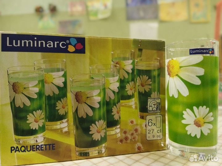 Стаканы 6 шт, рюмки для шампанского-5шт, стопки-6ш