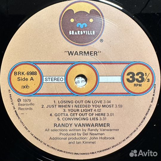 Randy Vanwarmer – Warmer (Швеция 1979г.)