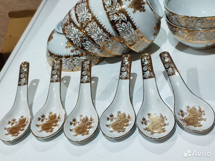 Пиалы золотая роза Чехия