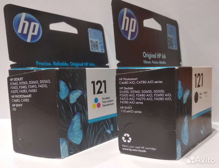 Картриджи струйные HP 121 черный оригинал