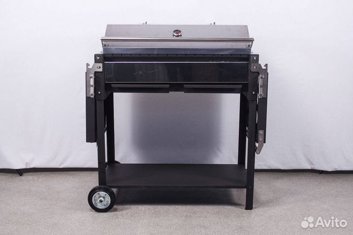 Мангал с крышкой из нержавейки и печкой под казан