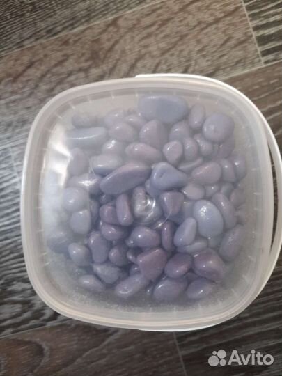 Галька разноцветная, голубая, 1 кг