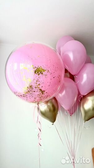 Воздушные шарики с гелием на выписку