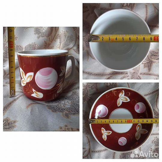 Бокалы с блюдцами (чайные пары), сервиз, Вербилки