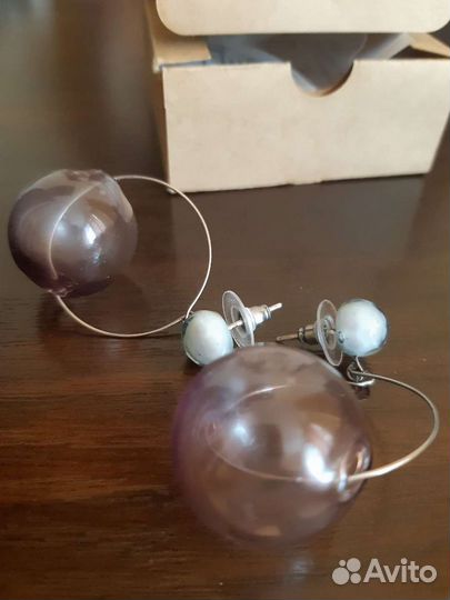 Серьги с стеклянными бусинами