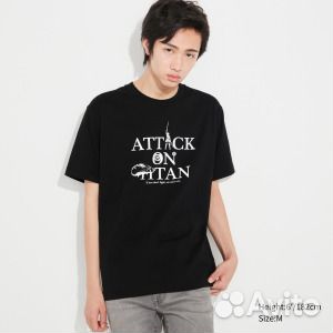 Футболка Uniqlo UT Attack on Titan Logo, черный