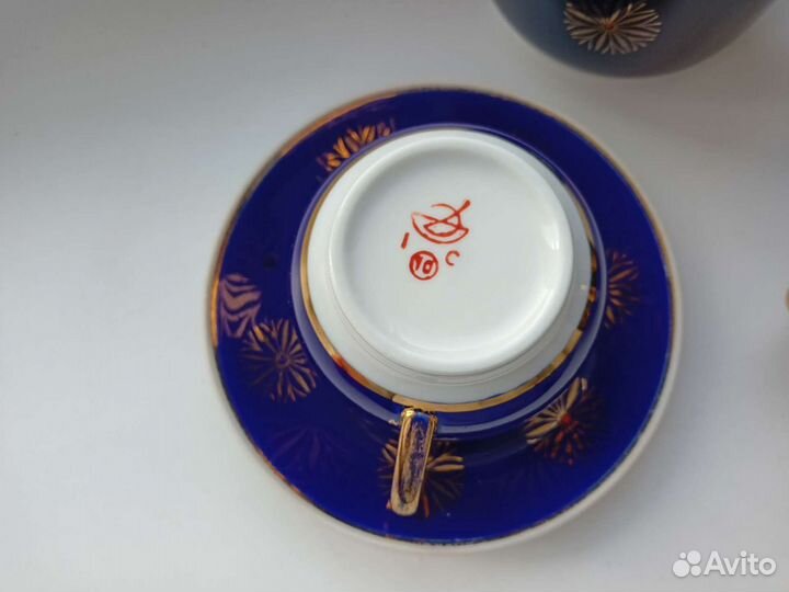 Чайный сервиз кобальт Довбывшский фз 1960-1990гг