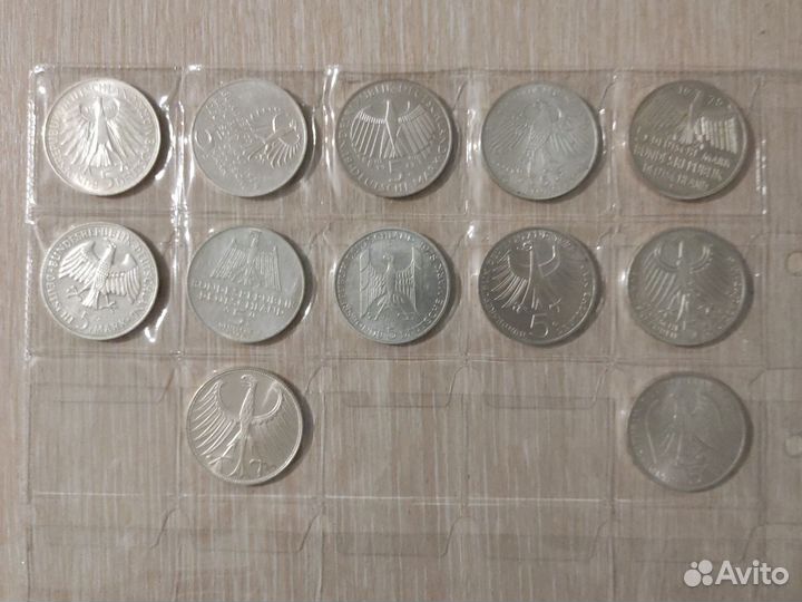 5 марок фрг Серебро