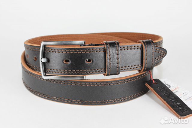 Мужской кожаный брючный ремень 35 мм