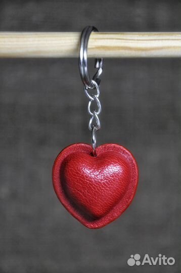 Брелок Сердечко из натур. кожи для ключей и сумки