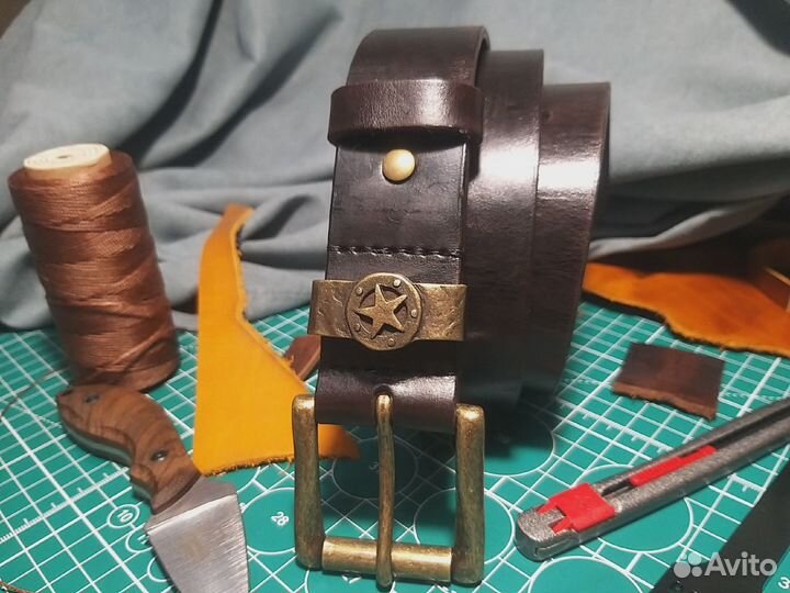 Ремень кожаный ручная работа натуральная кожа