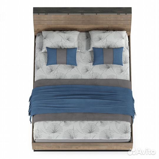 Трувор 11.34 Кровать 1600 без ортопеда, цвет дуб гранж песочный/интра, шхгхв 165,2х222(214,4)х98,6(1