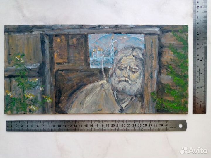 Картина Серафим Саровский икона храм масло