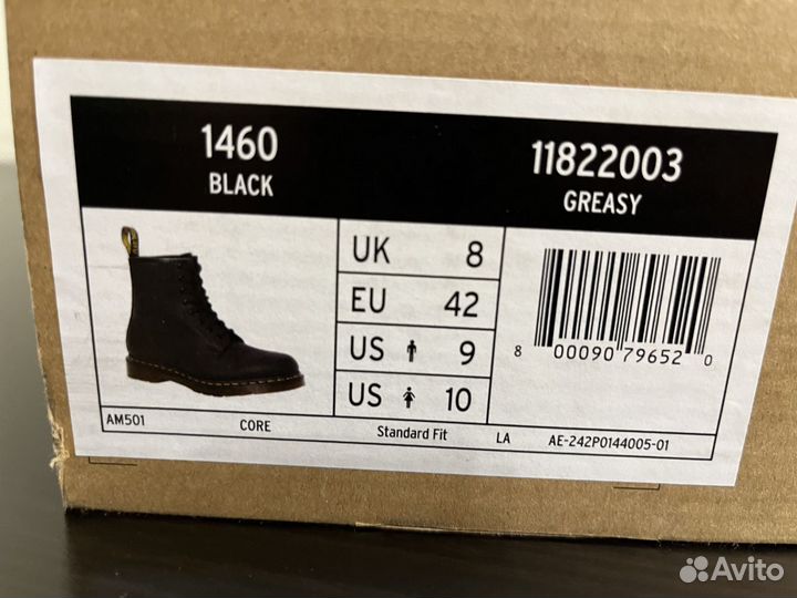 Ботинки Dr. Martens 1460 Black Greasy оригинал