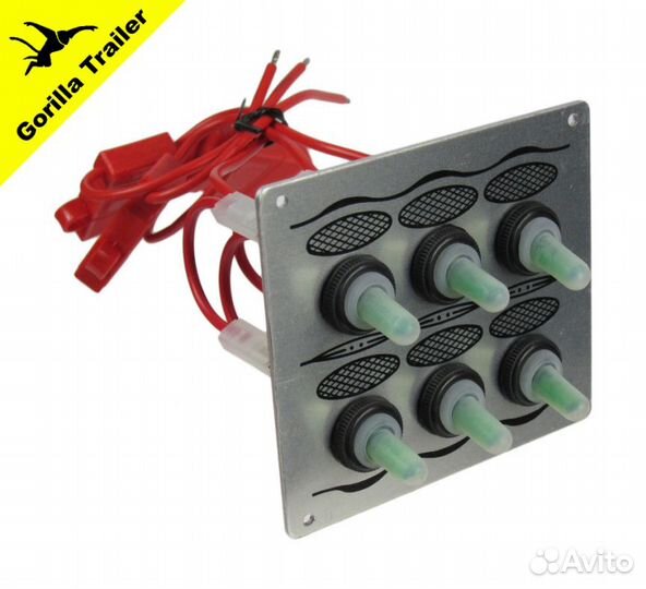 Панель бортового питания 6 переключателей, серебри