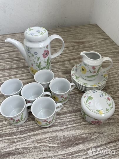 Фарфоровый кофейный сервиз редкий гдр 80 е годы