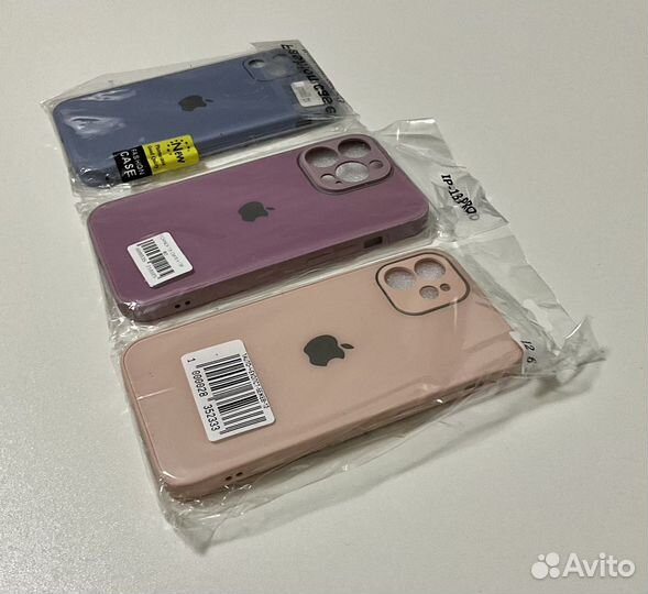 Чехол на iPhone орг стекло + силикон (новые) case