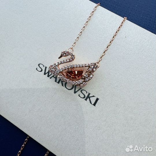 Колье кулон подвеска swarovski dancing swan