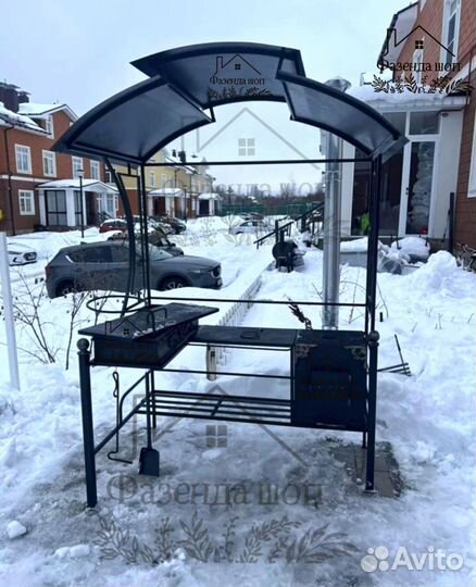 Мангал с печью под казан