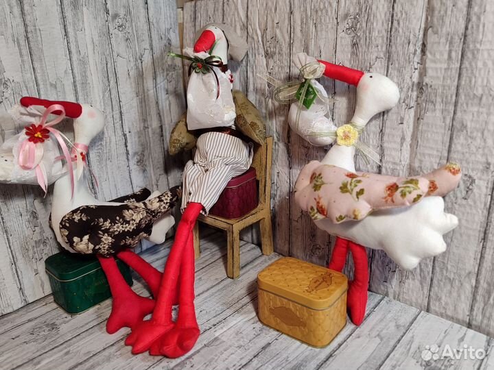 Аист с младенцем, игрушка, ручная работа