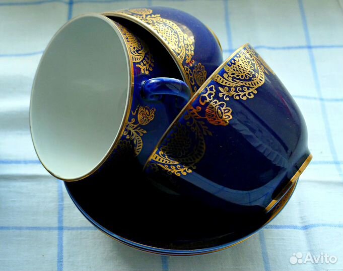 Чайная кофейная пара лфз,кобальт