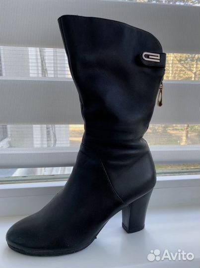 Сапоги демисезонные женские 39 кожа