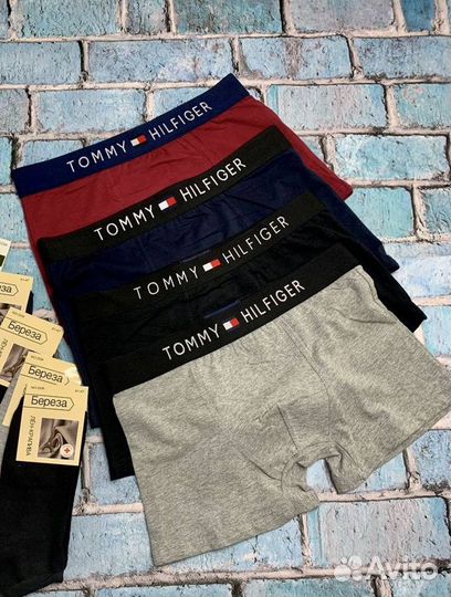 Трусы мужские боксеры tommy hilfiger +5 носок