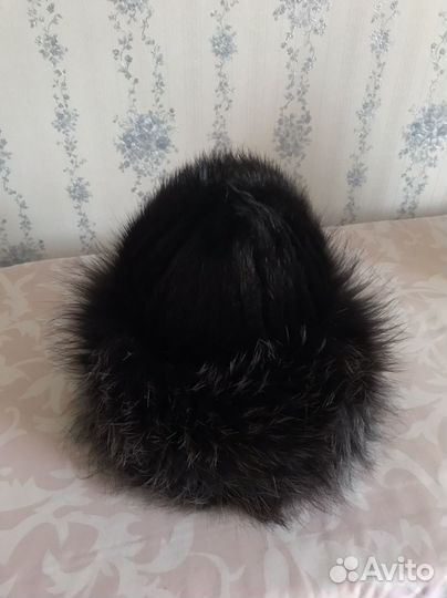 Шапка норка на вязаной основе