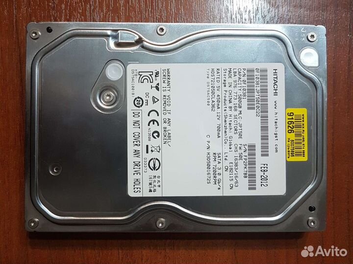 Жесткий диск hitachi deskstar 500 гб сломан