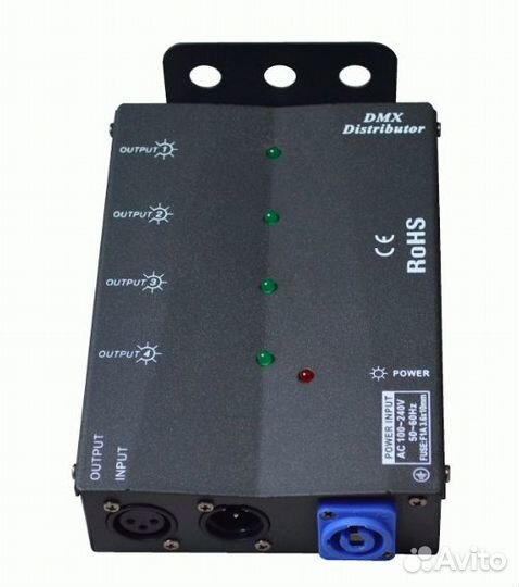 Оптический 4-канальный сплиттер DMX-сигнала Anzhee