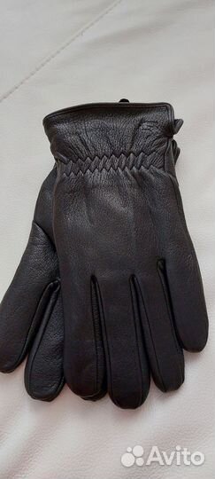 Мужские зимние перчатки олень на цигейке