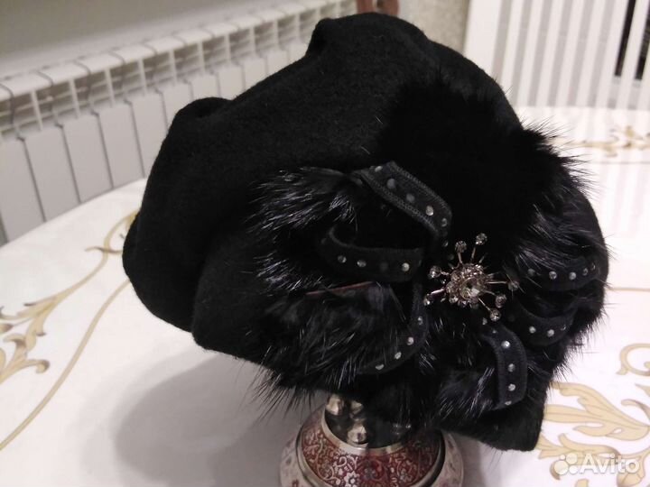 Берет черный женский шерсть 100