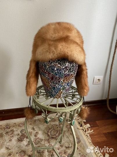 Шапка ушанка норковая женская