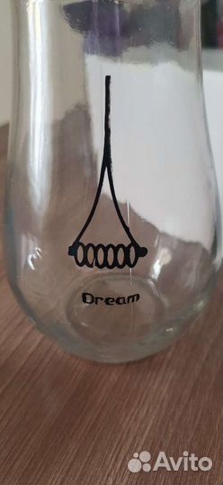 Бутылка для воды стеклянная