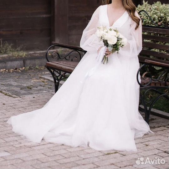 Свадебное платье 46 бу