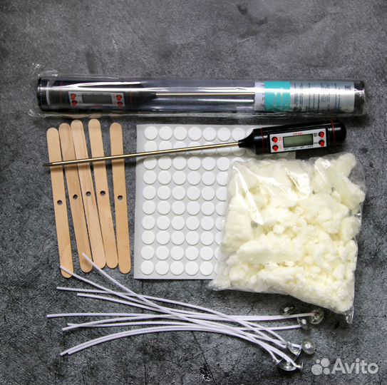 Разное для свечеварения: воск, термощупы, фитили