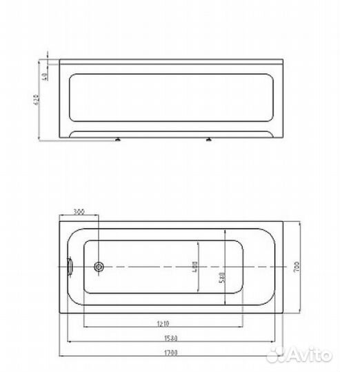 Ванна Aquatek Мия 170х70 MIY170-0000004 белая