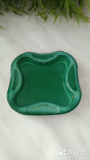 Пепельница малахитовое стекло Багемия