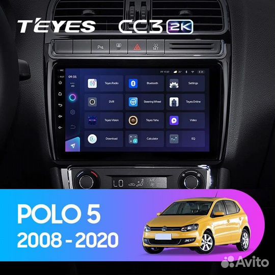 Магнитола Teyes CC3 2k 3/32 на Volkswagen Polo 5